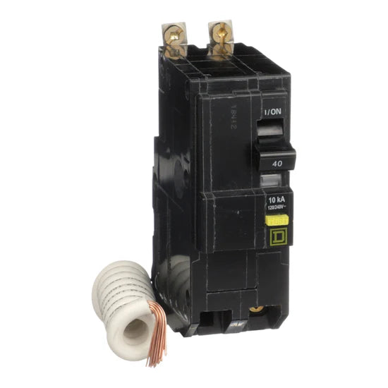 Square D QOB240GFI 40A 2-Pole GFCI – Pigtail Neutral – 120/240V