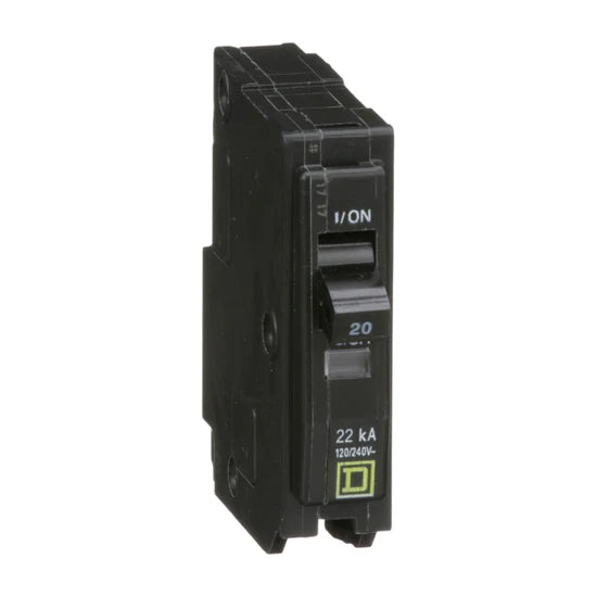 Square D QO120VH 20A 1-Pole Standard – Plug-On – 120/240V