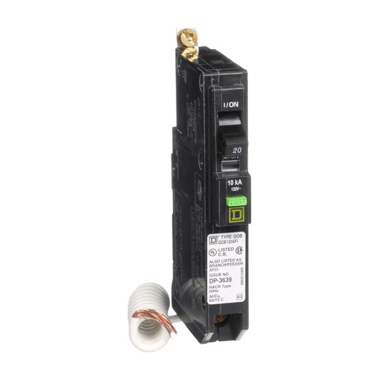 Square D QOB120AFI 20A 1-Pole AFCI Arc Fault Circuit Breaker – Bolt-On – 120V