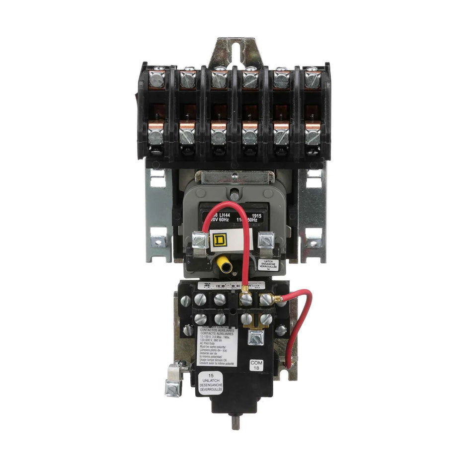 Square D 8903LXO60V02 Lighting Contactor – Class 8903 – Type LX – 6 Pole – 30A – 600VAC – 120VAC Coil – Mechanically Held – Open Type