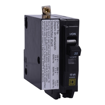 Square D QOB1401021 40A 1-Pole Thermal Magnetic Circuit Breaker – Bolt-On Mount – 120/240V (with Shunt Trip)