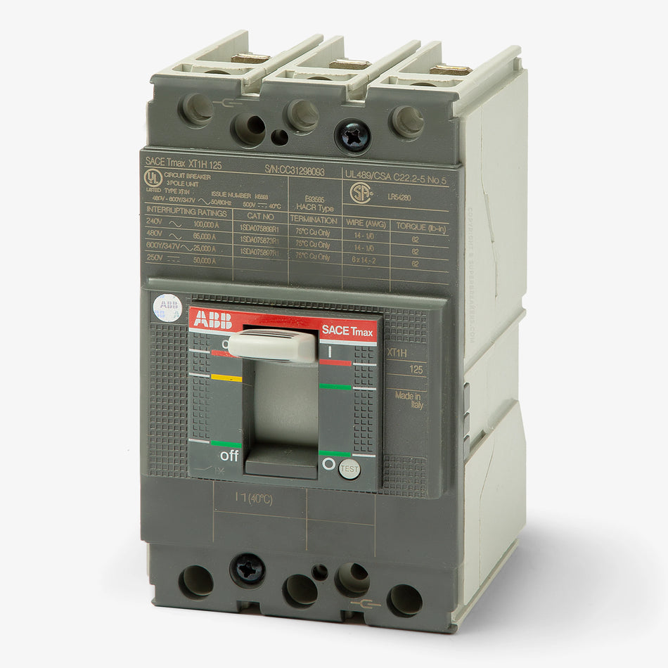 ABB XT1NU3050AFD000XXX 50A 3P Molded Case Circuit Breaker – XT1 Series – Thermal Magnetic – 50kA @ 240V