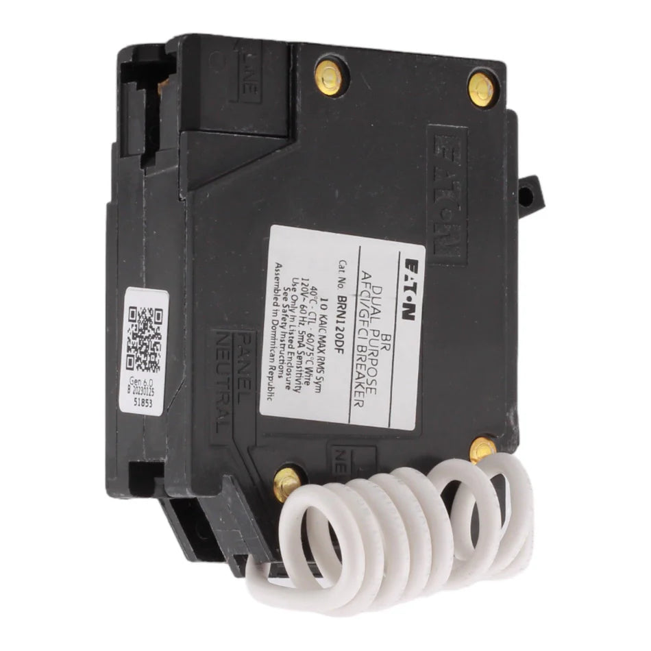 Eaton BRN120DF 20A 1-Pole Dual Function AFCI/GFCI Circuit Breaker – Plug-In – 120V