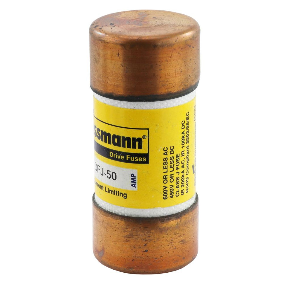 Eaton Bussmann DFJ-50 50A High Speed Fuse – Class J – 600VAC / 450VDC – Clip-Lock