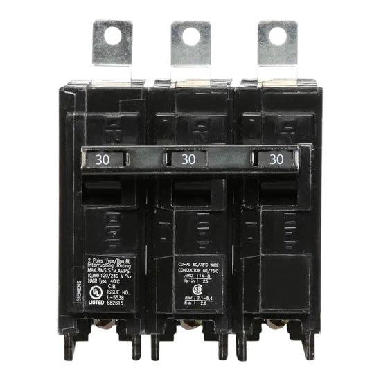 Siemens B330 30A 3-Pole Thermal-Magnetic – Bolt-On – 240V