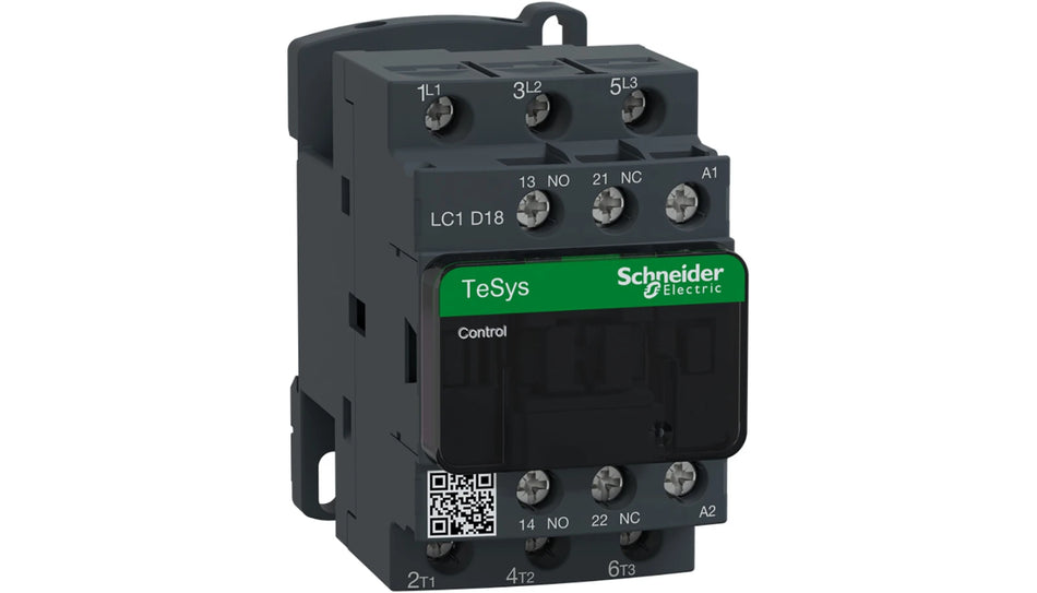 Square D LC1D18B7 IEC Contactor – 3 Pole – 18A – 24V Coil – TeSys Deca Series – 10 kW / 15 HP