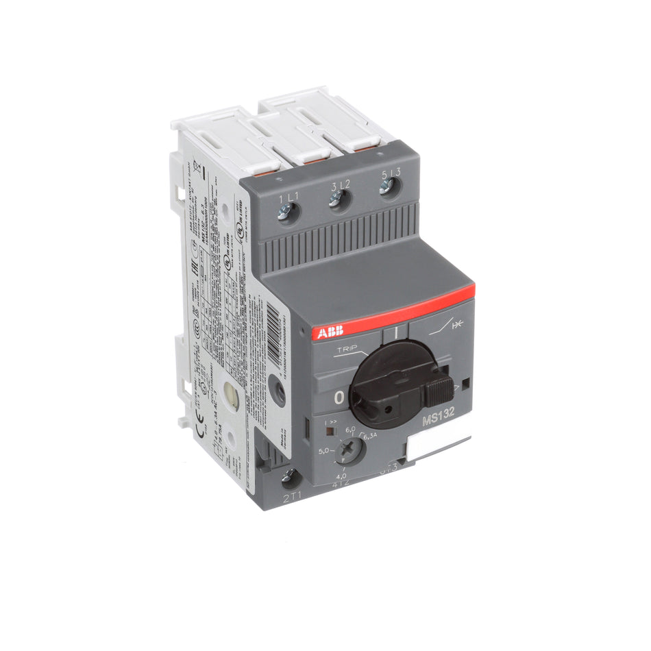 ABB MS132-6.3 Manual Motor Starter – 6.3A – MS132 Series – 100kA @ 400VAC