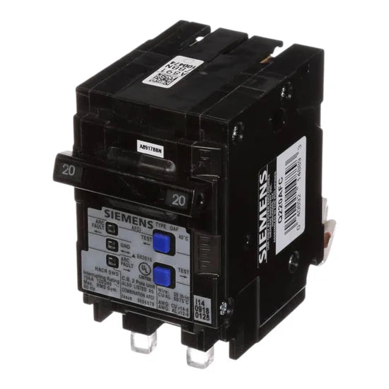Siemens Q220AFC 20A 2-Pole AFCI – Plug-In – 120/240V