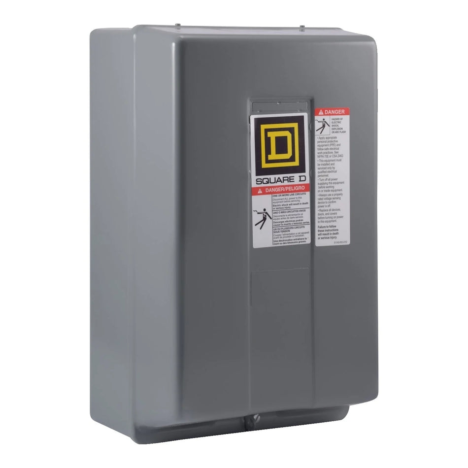 Square D 8903LXG80V02 Lighting Contactor – Class 8903 – Type LX – 8 Pole – 30A – 600VAC – 120VAC Coil – Mechanically Held – NEMA 1 Enclosed