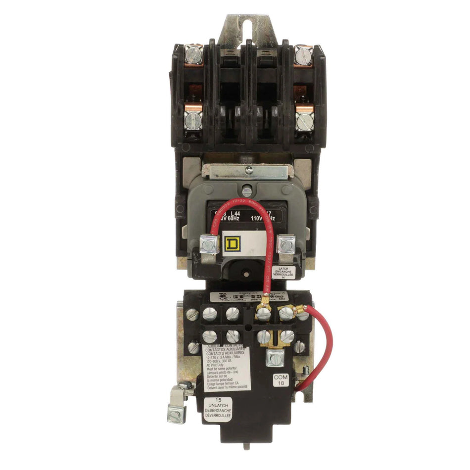 Square D 8903LXO20V02 Lighting Contactor – Class 8903 – Type LX – 2 Pole – 30A – 600VAC – 120VAC Coil – Mechanically Held – Open Type