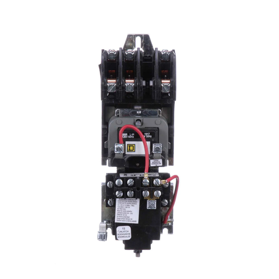 Square D 8903SQO2V02 Lighting Contactor – Class 8903 – 3 Pole – 100A – 600VAC – 120VAC Coil – Electrically Held – Box Lug