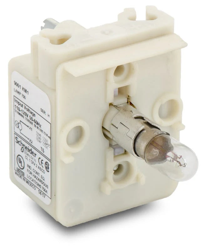Schneider Electric 9001KM1 Light Module – Harmony 9001K – 110/120VAC/VDC – Panel Mount – Screw Clamp – Pilot Light Accessory
