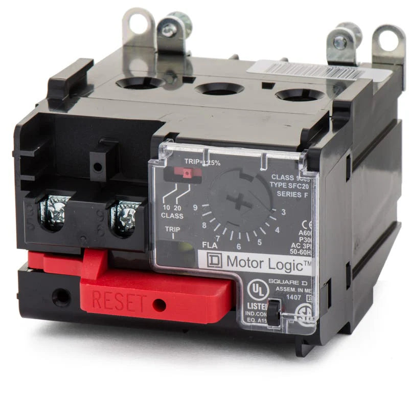 Square D 9065SFC20 Overload Relay – 3 Pole – 3–9A – 600VAC/VDC – Solid State – NEMA Size 00 – Type S Compatible