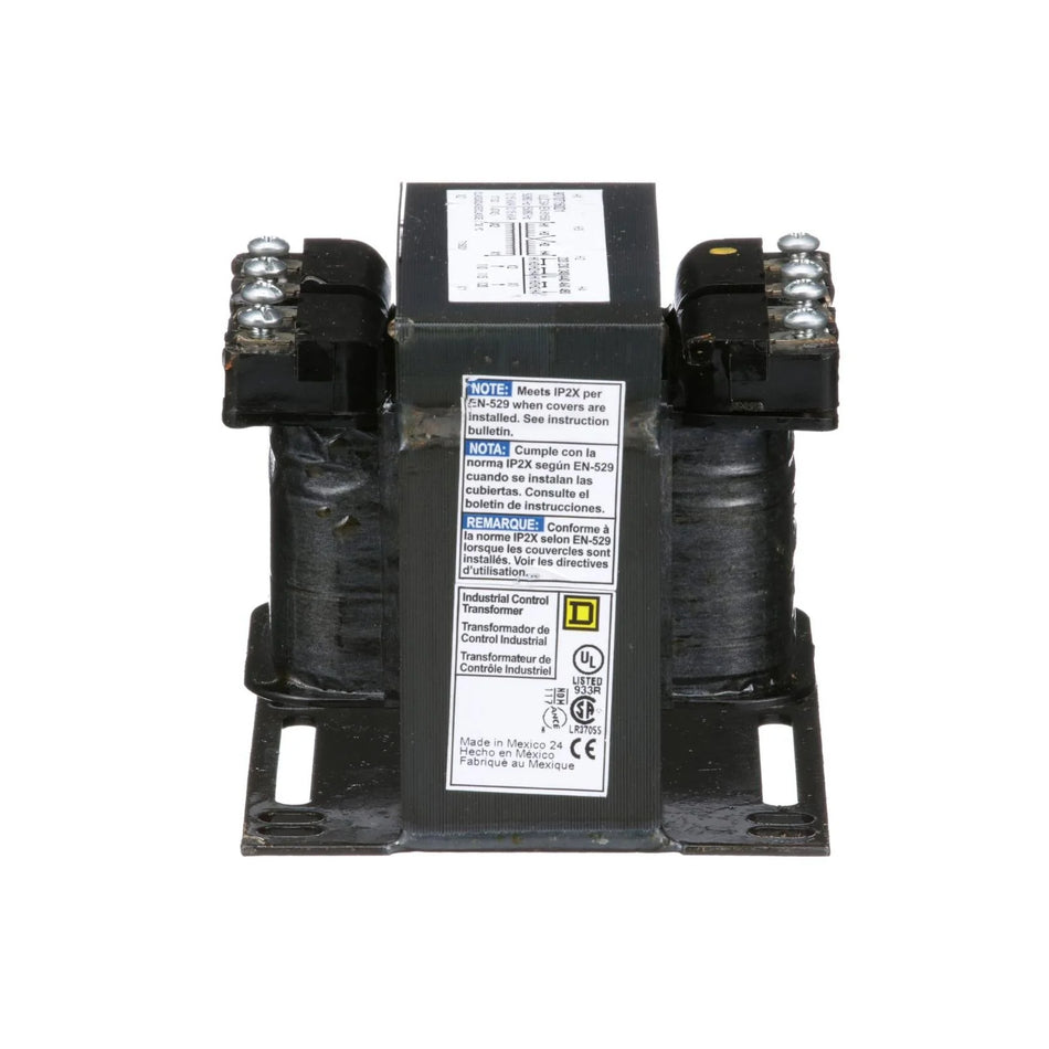 Square D 9070T200D1 Control Power Transformer – Class 9070 – 200VA – 240/480V Primary – 120V Secondary – Industrial Control Transformer