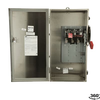 ABB / GE THN3363SS 100 Amp 3 Pole Heavy Duty Non-Fusible Safety Switch – NEMA 4X Stainless Steel – 600V AC
