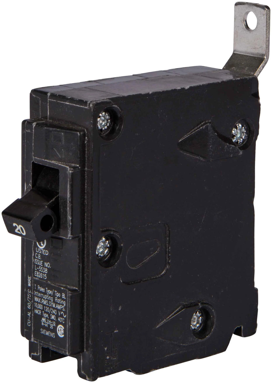 Siemens B115H00S01 Molded Case Circuit Breaker – 15A – 1 Pole – 240V – 22kAIC – Factory-Installed 120V Shunt Trip