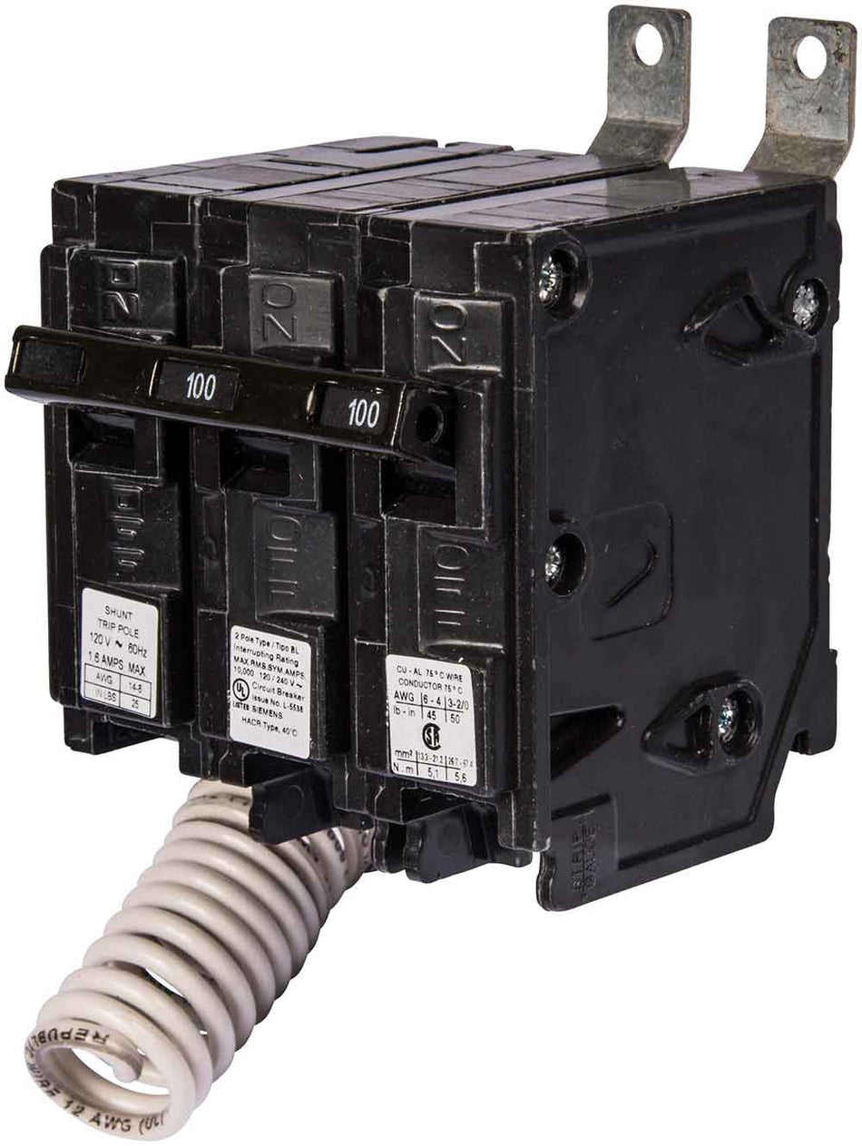 Siemens B215H00S01 Molded Case Circuit Breaker – 15A – 2 Pole – 120/240V – 22kAIC – Factory-Installed 120V Shunt Trip