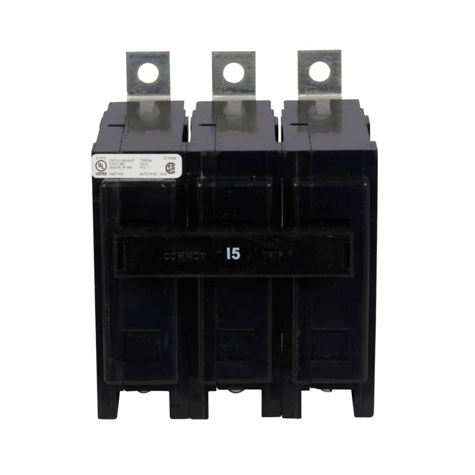Eaton BAB3015H BAB Thermal Magnetic Circuit Breaker – 15A, 3-Pole, 240V