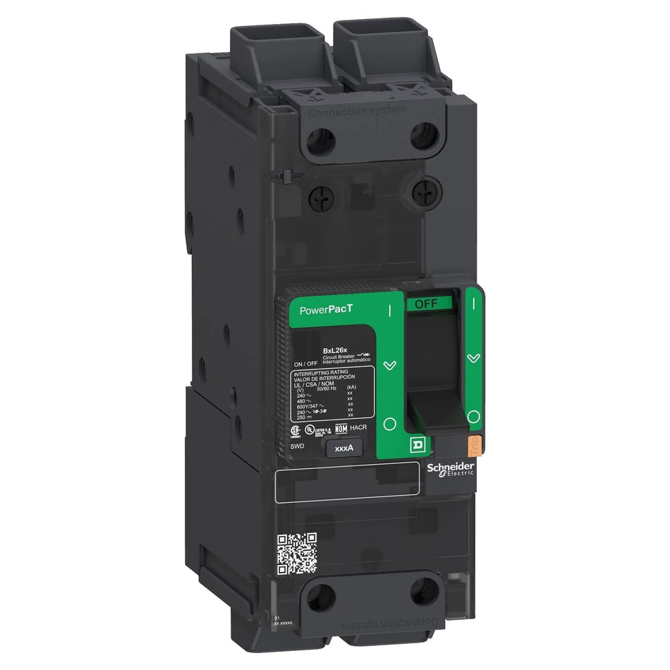Square D BDL26040 PowerPact B Circuit Breaker – 2 Pole – 40A – Thermal Magnetic – Feed-Thru – 600V Class