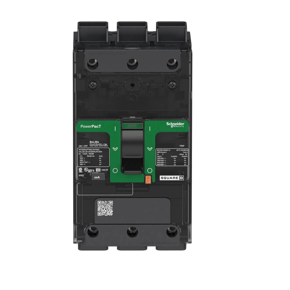 Square D BGL36030 PowerPacT B-Frame Molded Case Circuit Breaker – 3 Pole – 30A – 600Y/347VAC – Feed-Thru – Thermal Magnetic