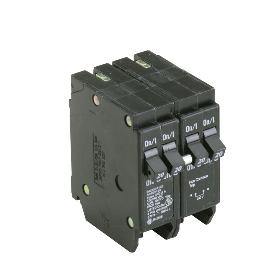 Eaton BQ220230 BQ Thermal Magnetic Circuit Breaker – (20A + 30A), 4-Pole, 120/240V