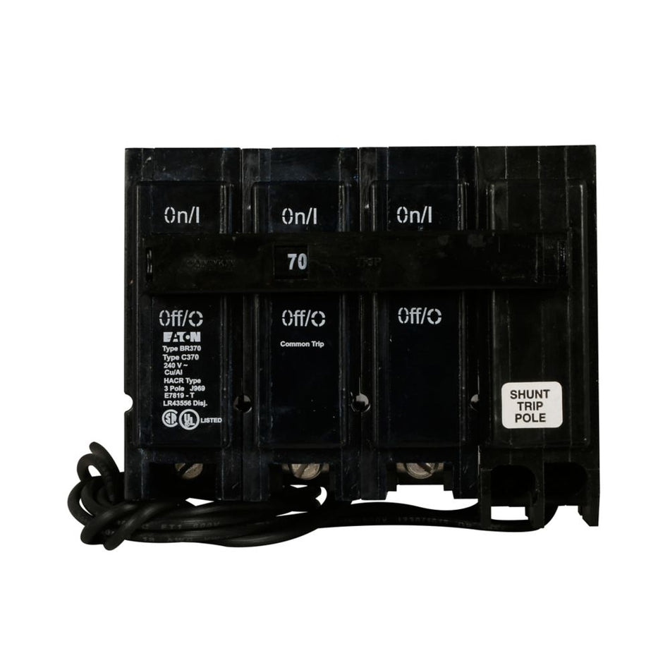 Eaton BR380ST BR Thermal Magnetic Circuit Breaker – 80A, 3-Pole, 120/240V