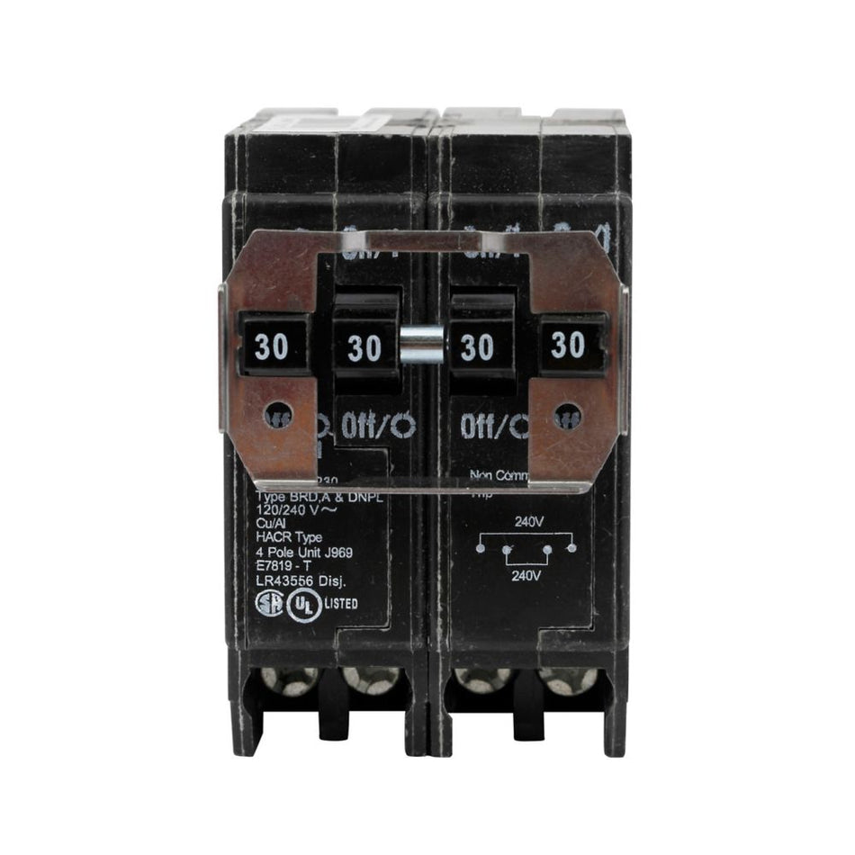 Eaton BR415 BR Thermal Magnetic Circuit Breaker – (2) 15A, 4-Pole, 120/240V