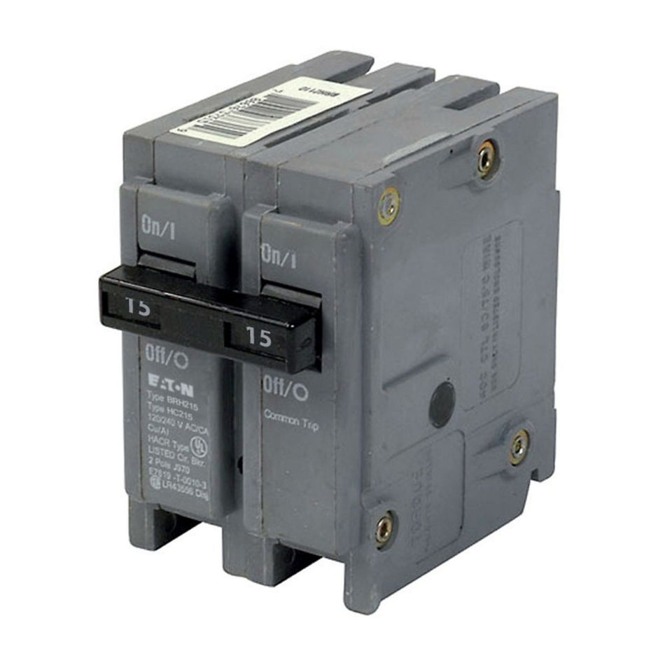 Eaton BRH215 BR Thermal Magnetic Circuit Breaker – 15A, 2-Pole, 120/240V