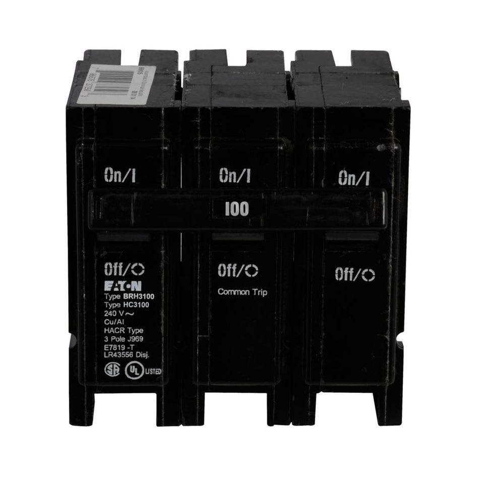 Eaton BRH3100 BR Thermal Magnetic Circuit Breaker – 100A, 3-Pole, 240V