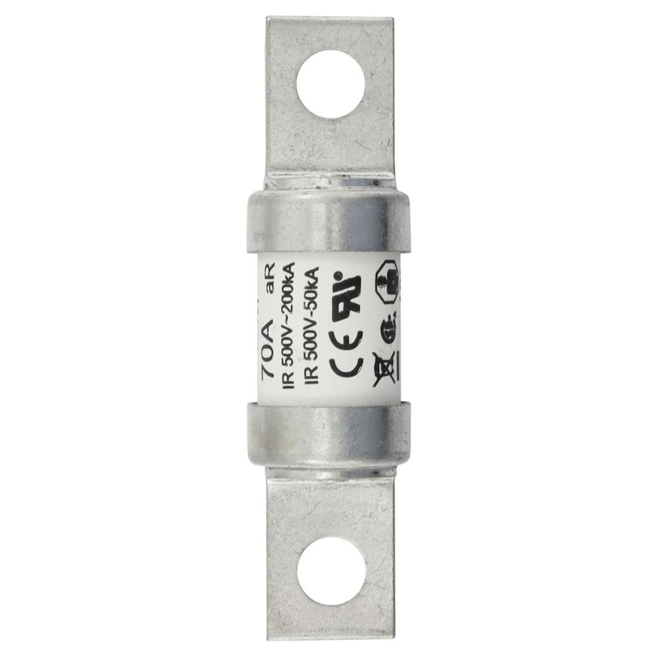 Eaton Bussmann FWH-70BC 70A High Speed Cylindrical Fuse – 500VAC/DC – Stud Mount