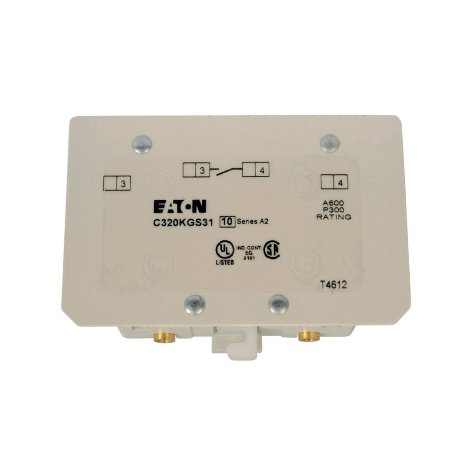 Eaton C320KGS31 Freedom NEMA Auxiliary Contact – NO Contact, Size 3/L–N, For Starters & Contactors