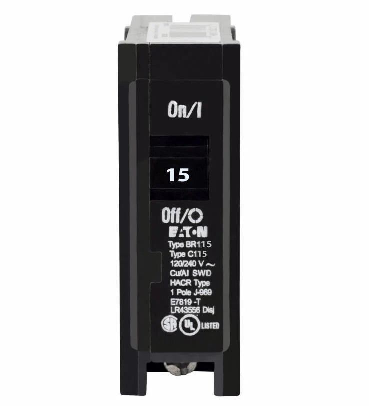 Eaton BR115 – 1 Pole 15 Amp 120/240V Type BR Circuit Breaker