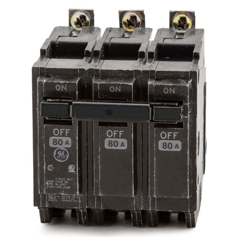 THQB32080 - General Electric Bolt-On 240V 80A 3 pole circuit breaker 10kA@208V