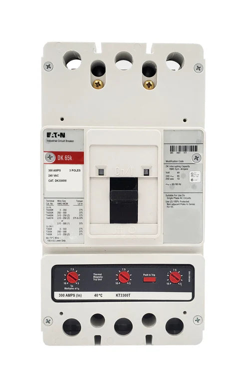 Eaton DK3300W 300A 3P Molded Case Circuit Breaker – Bolt-On – 240VAC
