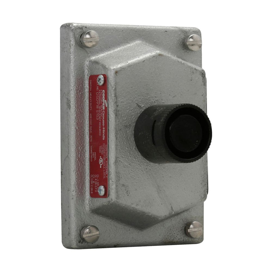Eaton Crouse-Hinds DSD918 S153 Front-Operated Pushbutton Cover & Device Sub-Assembly – Hazardous Location Rated