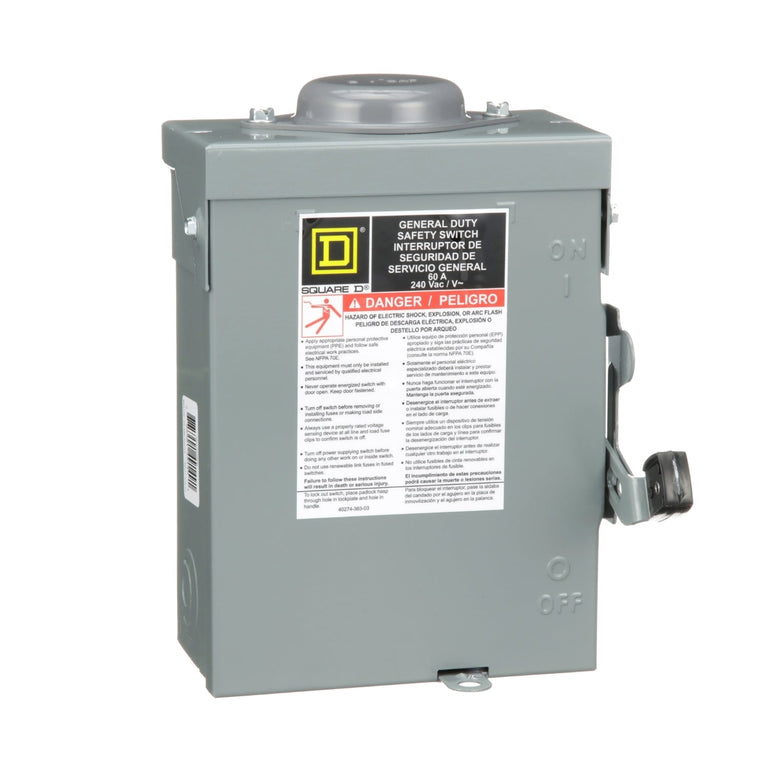 DU222RB - Square D - 60 Amp Disconnect and Safety Switch