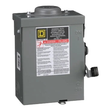 Square D  DU222RBUP 240V 2-Pole Fusible Disconnect Switch – Safety Switch