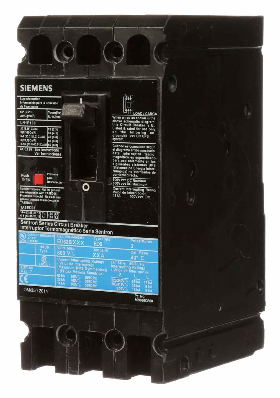 ED63B015L - Siemens - Molded Case Circuit Breaker