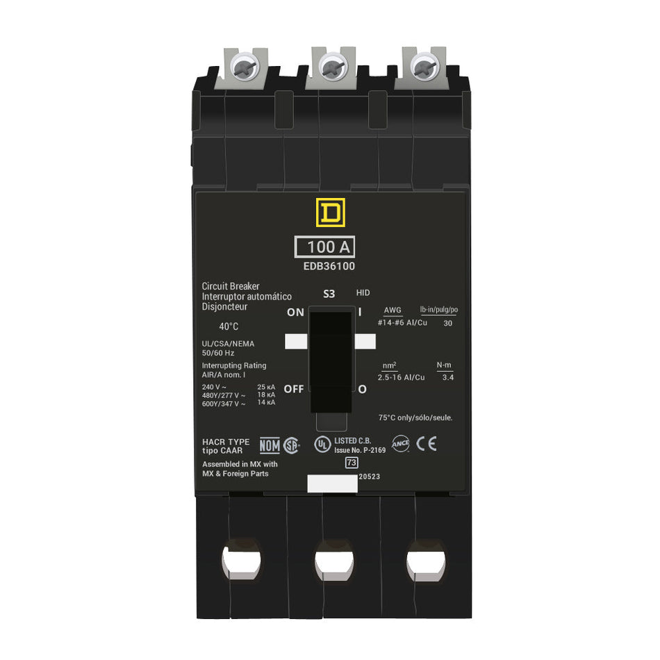 EDB36100 - Square D - Molded Case Circuit Breaker