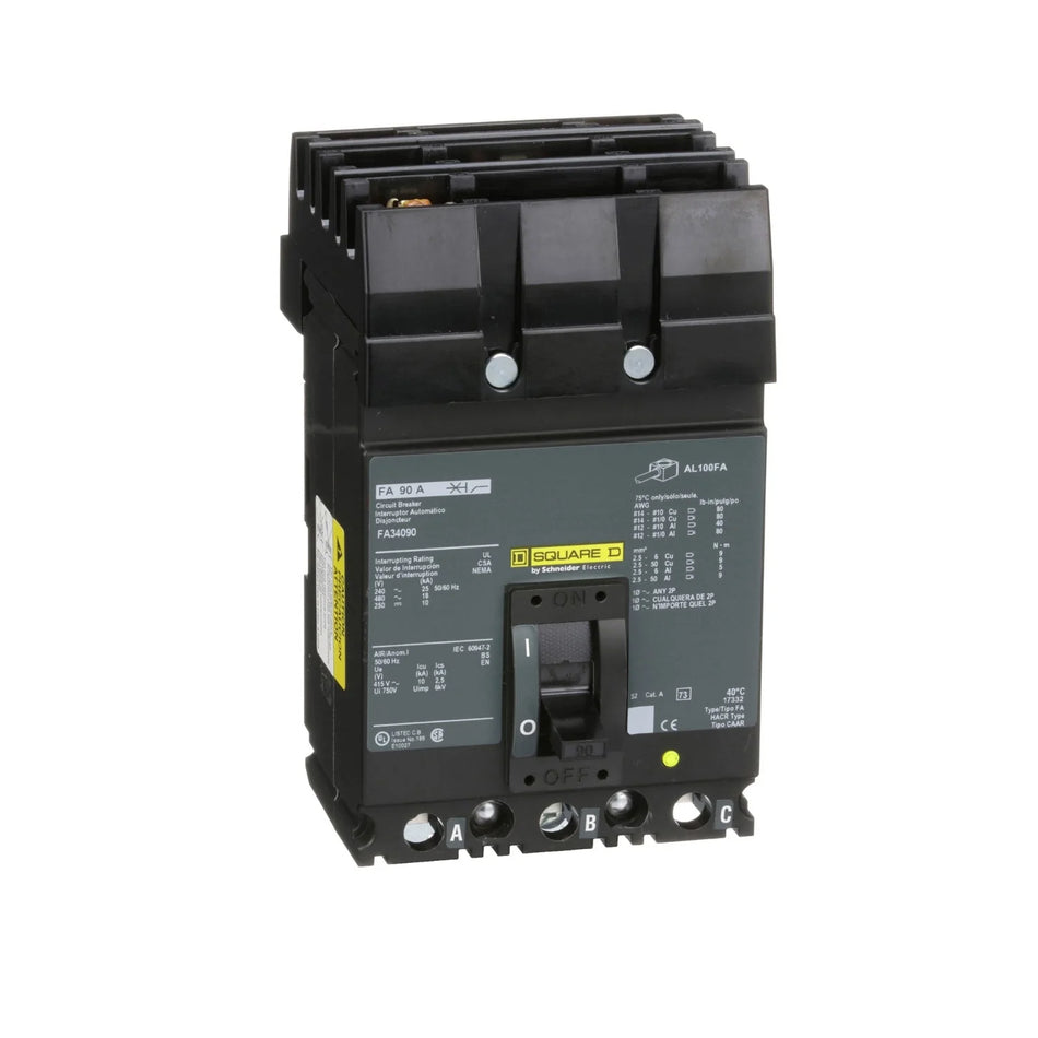 FA34090 - Square D - 90 Amp Molded Case Circuit Breaker
