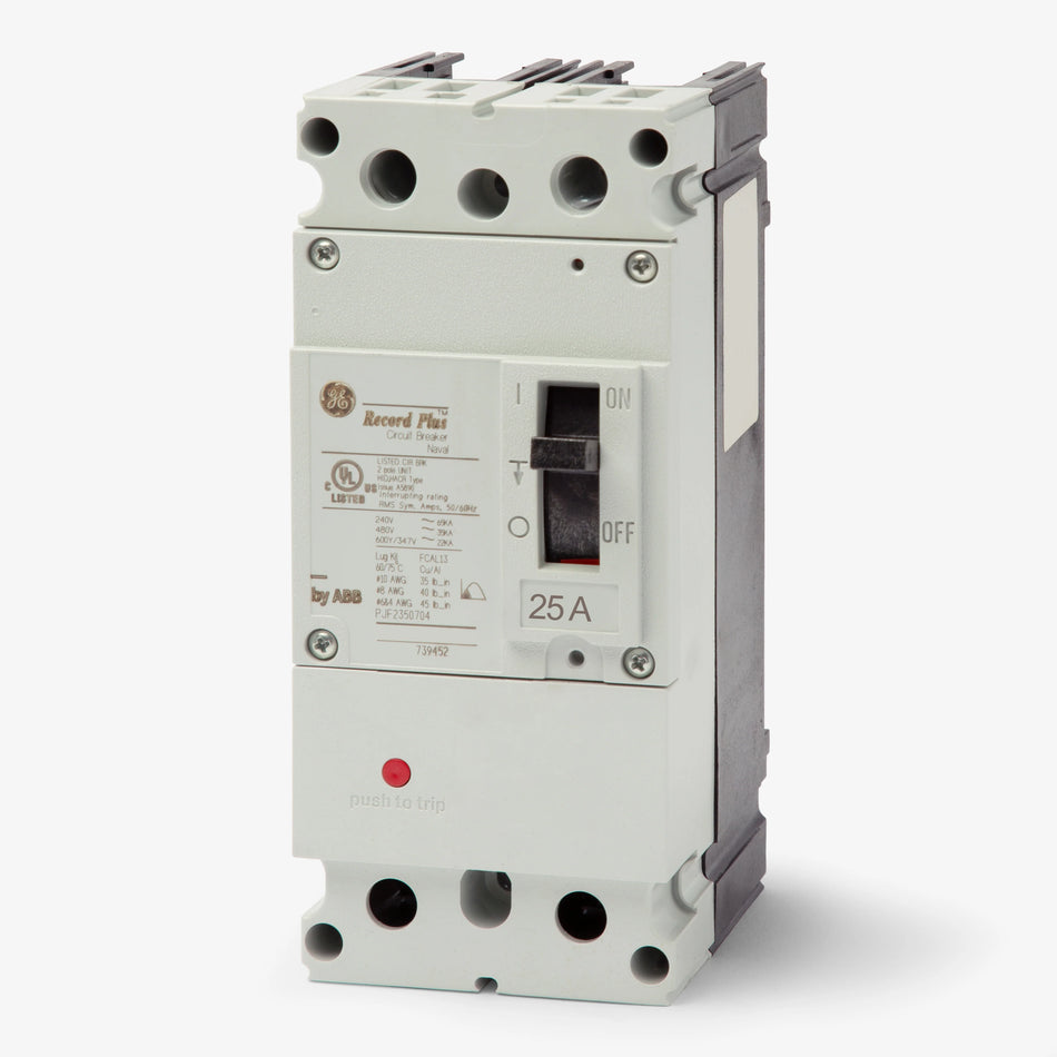 ABB / General Electric FBN26TE025RV Molded Case Circuit Breaker – 2 Pole, 25A, Record Plus Series