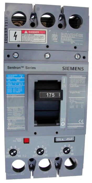 Siemens / ITE FD63B175 175A 3 Pole MCCB – Bolt On – 600V
