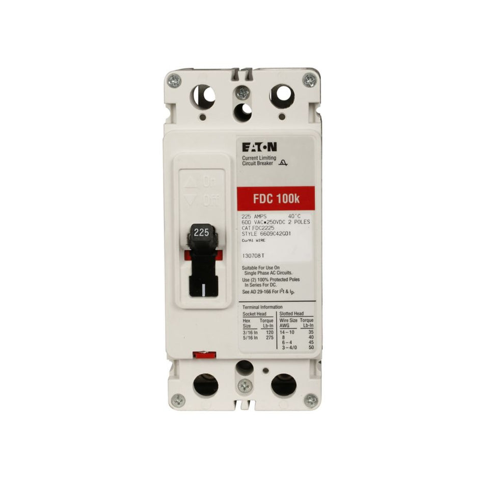 Eaton FDC2150 Series C Molded Case Circuit Breaker – 150A, 2-Pole, 600VAC/250VDC, 100 kAIC