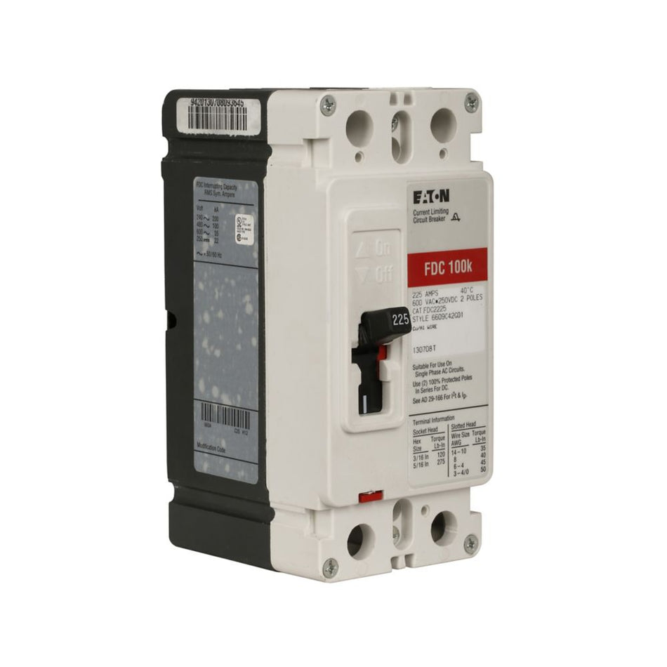 Eaton FDC2150 Series C Molded Case Circuit Breaker – 150A, 2-Pole, 600VAC/250VDC, 100 kAIC