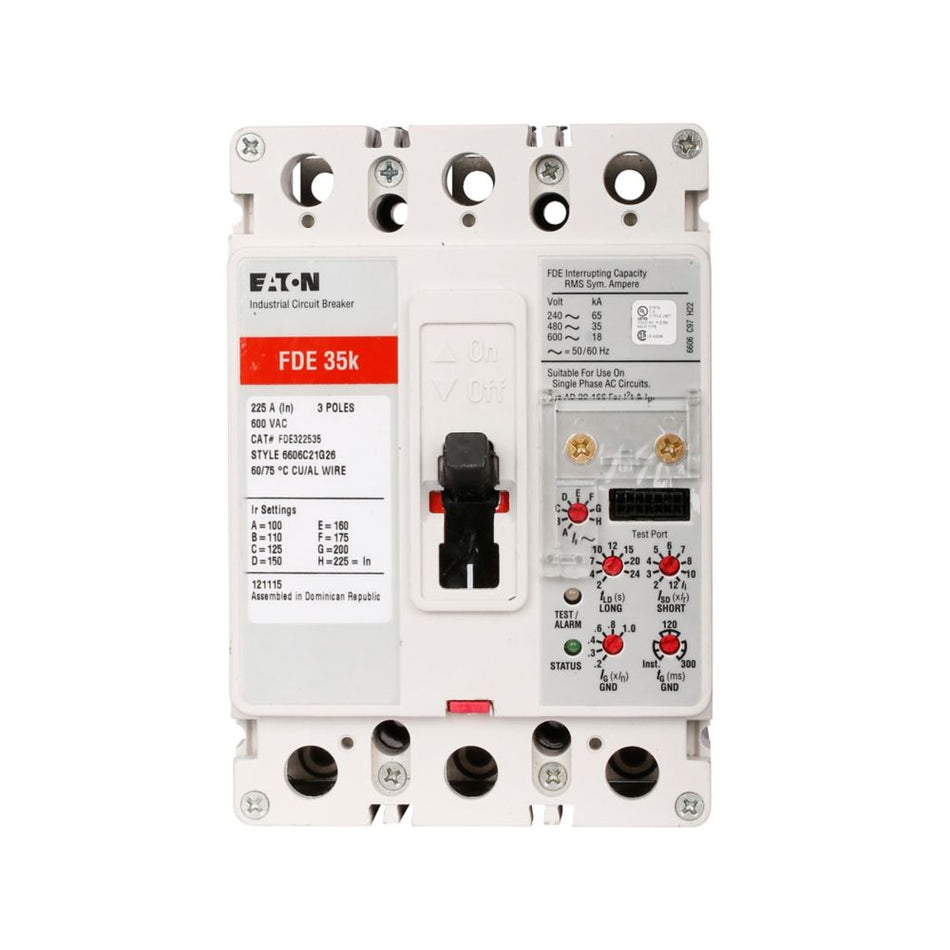 Eaton FDE308032 Series C Electronic Molded Case Circuit Breaker – 80A, 3-Pole, 600VAC/250VDC, 35 kAIC