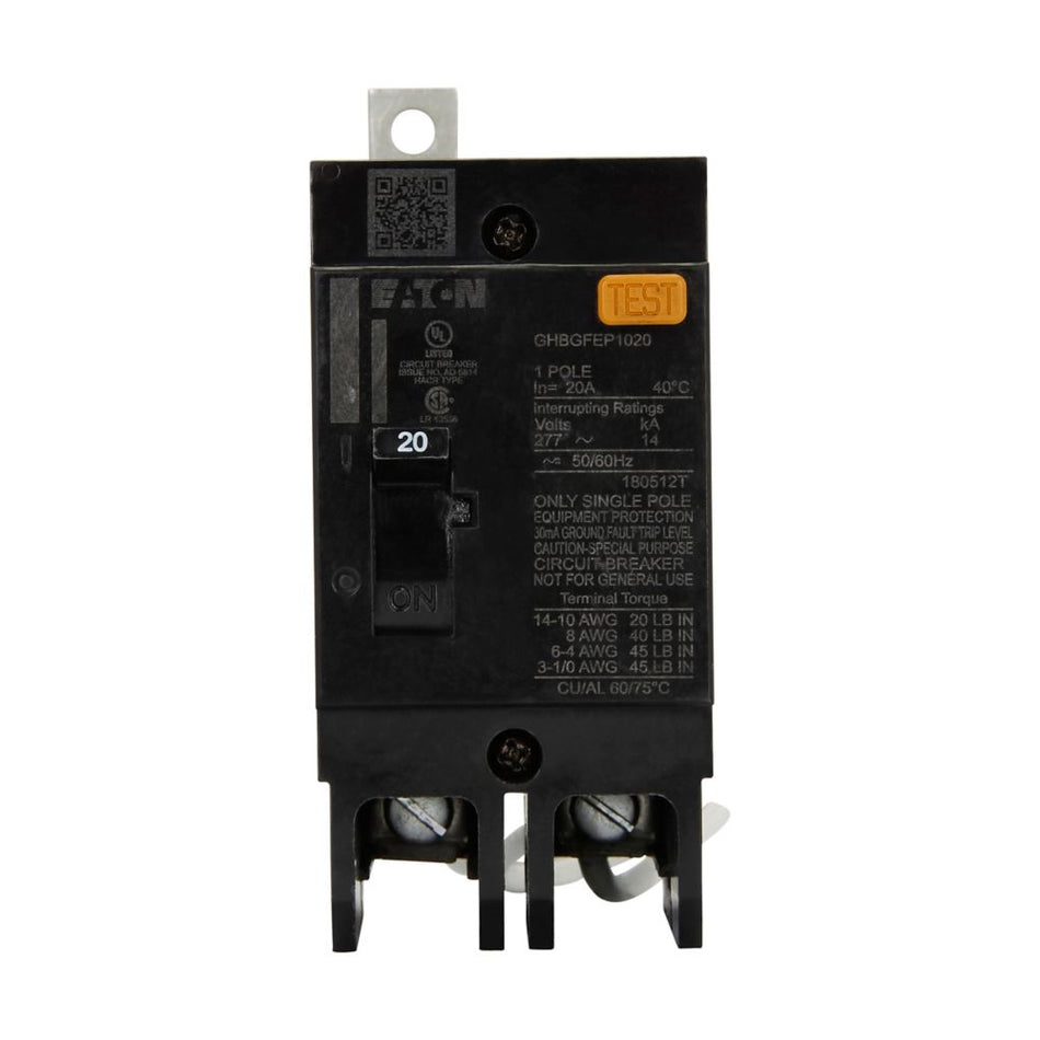 Eaton GHBGFEP1030 Series C Molded Case Circuit Breaker – 30A, 1-Pole, 480Y/277VAC, 14 kAIC