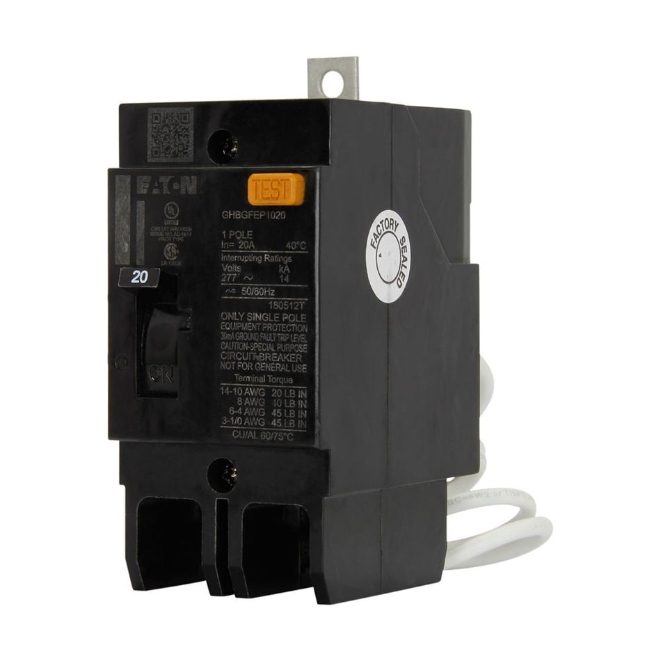 Eaton GHBGFEP1020 Series C Molded Case Circuit Breaker – 20A, 1-Pole, 480Y/277VAC, 14 kAIC