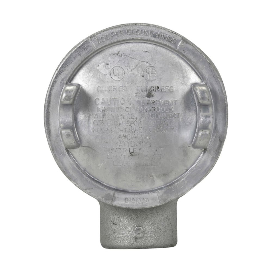 Eaton Crouse-Hinds GUAB59 SA Condulet Outlet Box with Cover – 1-1/2 in, Copper-Free Aluminum, Hazardous Location Rated