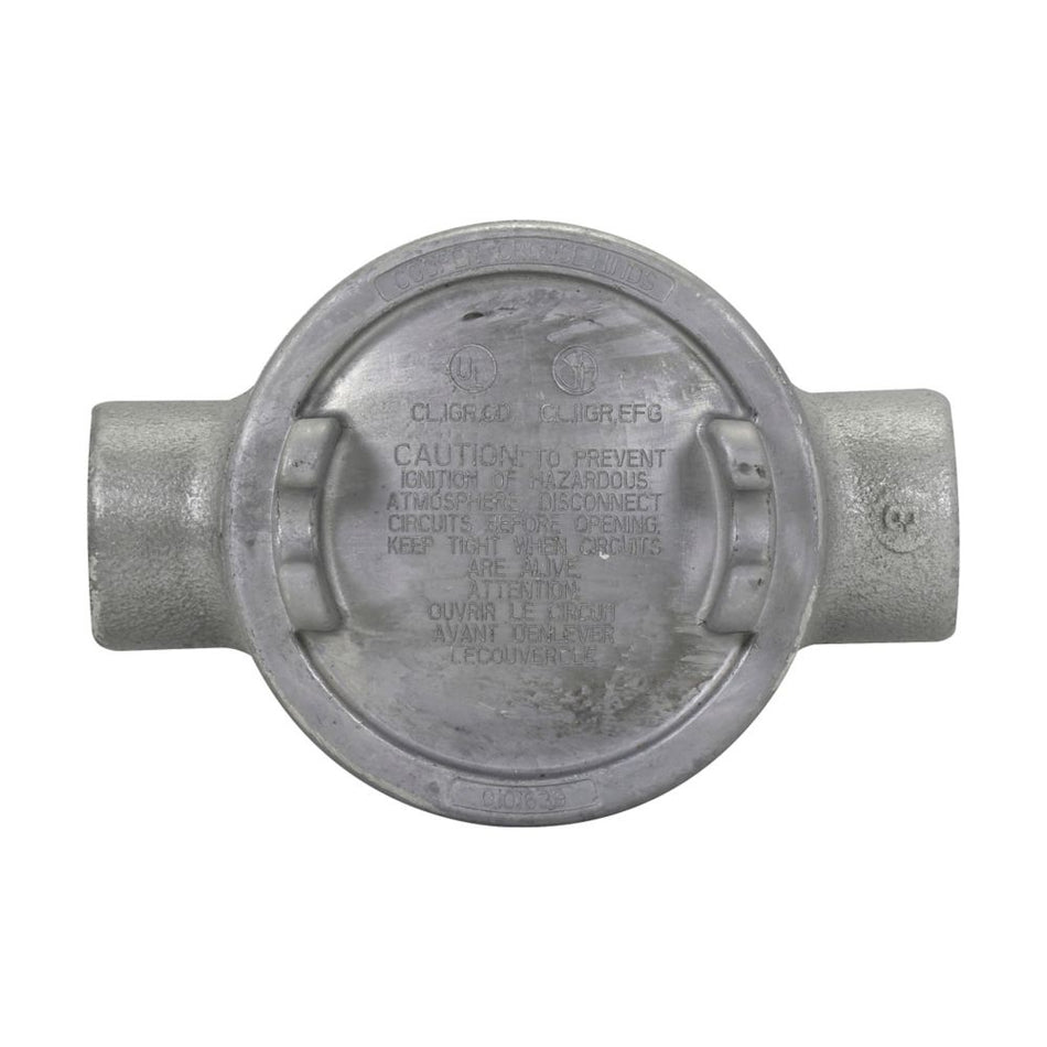 Eaton Crouse-Hinds GUAC59 SA Condulet Outlet Box with Cover – 1-1/2 in, Shape C, Copper-Free Aluminum