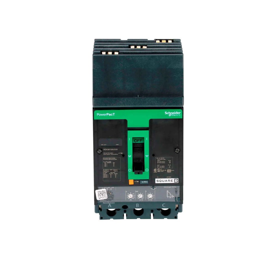 Square D HDA36150U33X 150 Amp 3-Pole Molded Case Circuit Breaker – I-Line Plug-In – 600V AC